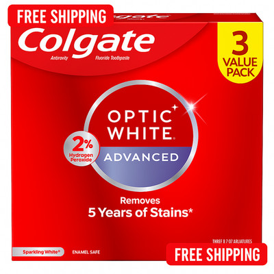 Colgate Optic White Advanced Hydrogen Peroxide Toothpaste, Teeth Whitening Tooth