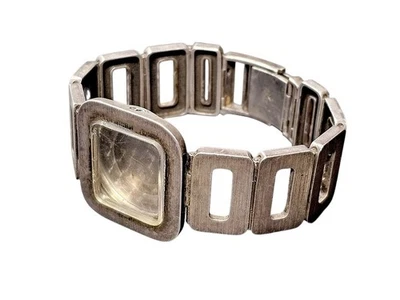 60er Brutalist Design – Massives Sterling Silber 925 Herren Armbanduhr Gehäuse - Bild 1 von 4
