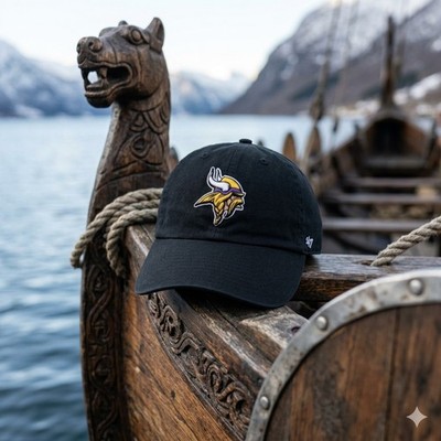 帽子 BUCKLEY CAP Minnesota Vikings 47 Brand Hat Cap Black Strapback NFL Football