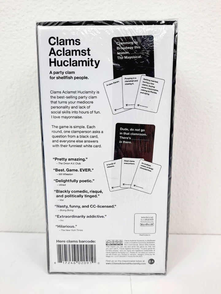 *Rare* Clams Aclamst Huclamity: A Party Clam For Shelfish People, New Sealed! - Image 2 of 4