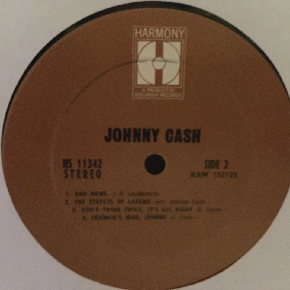 Johnny Cash Self Titled Harmony 11342 Record Album Vinyl LP - Image 3 of 4