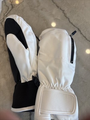 Black and White Ski Mittens for Men and Women Size M
