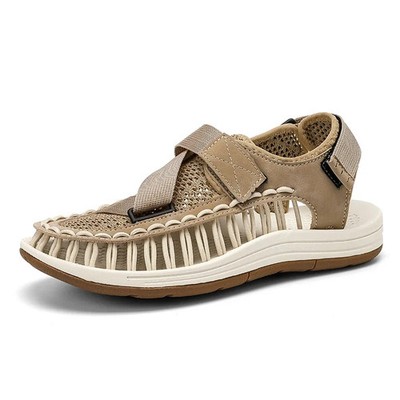 Men Outdoor Sandals Women Slippers Weaving Beach Shoes Flat Soft Thick Soled