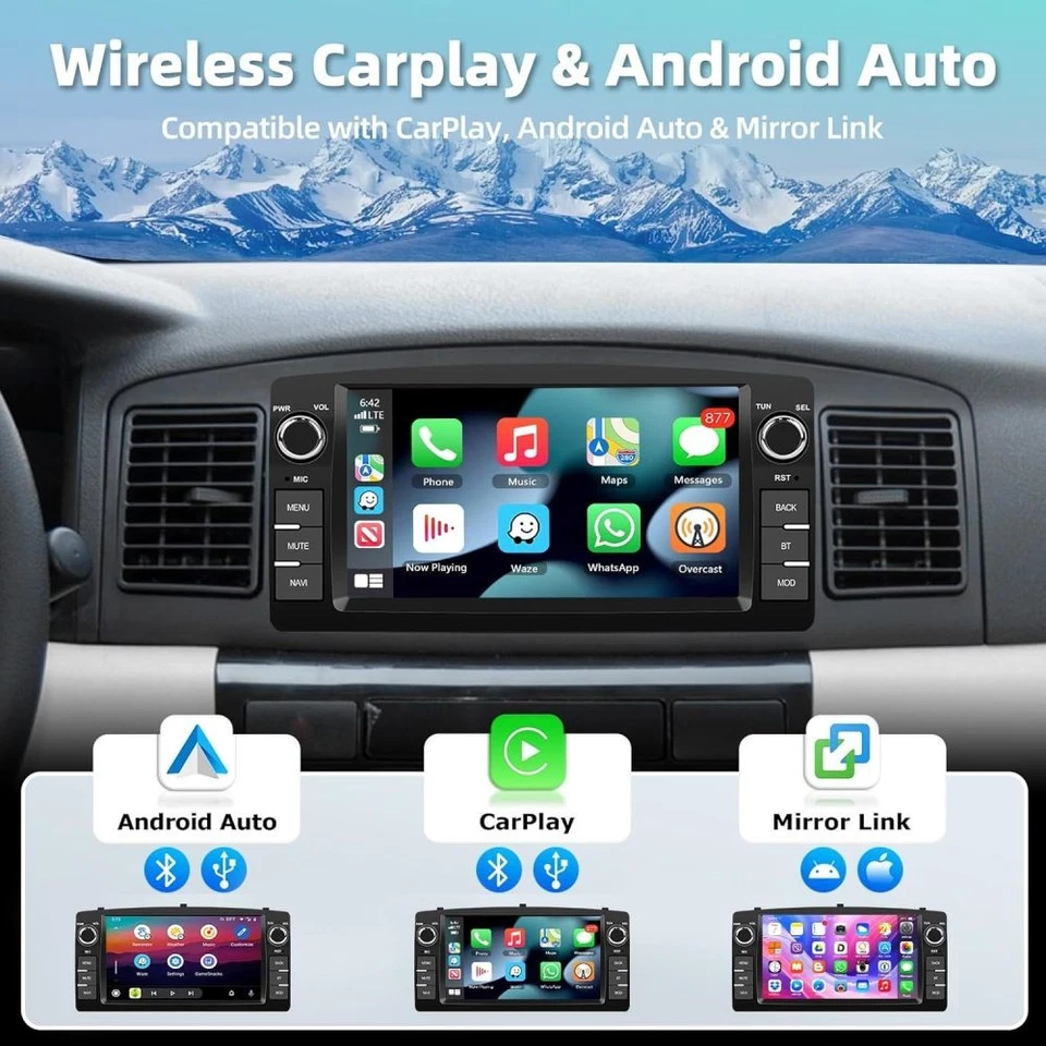 Für TOYOTA COROLLA E10 E11 E12 1990-2007 Autoradio Carplay Android 15 GPS 2+64G - Bild 4 von 4