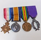 ANTIQUE WW1 MINIATURE MILITARY MEDALS SPINK & SON BOXED MEDAL GROUP