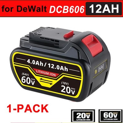 1X 12Ah für Dewalt DCB606, DCB612, DCB606-2, DCB609-2 20V/60V MAX Akku 18V / 54V