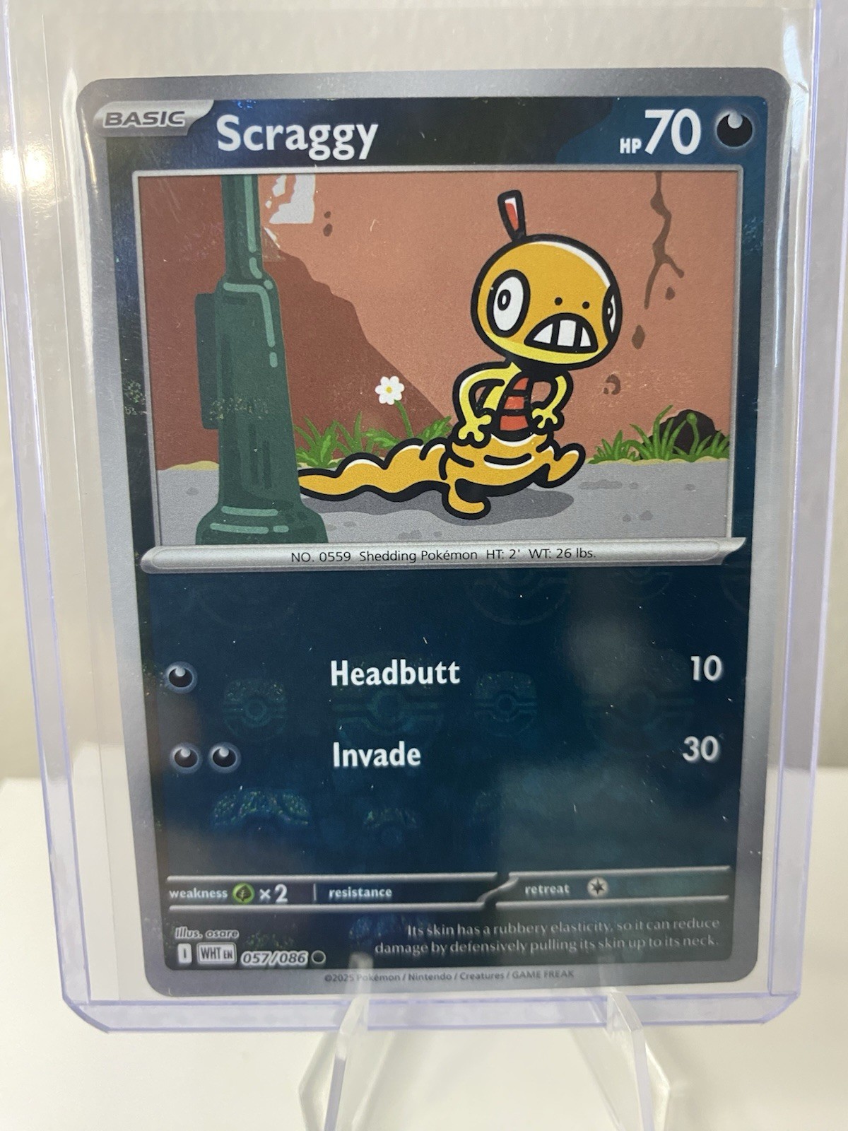 Scraggy (Master Ball Pattern) 057/086 - Sv: White Flare NM