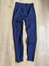 H&M Move Ribbed Seamless Leggings - Navy Blue - Uk Small