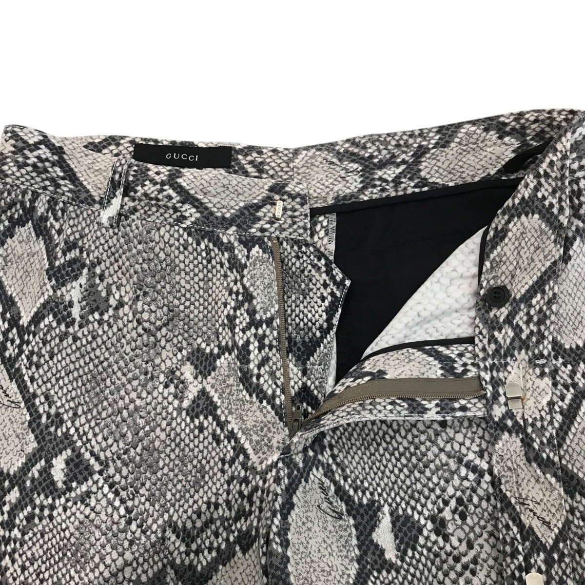Vintage GUCCI Python Snake Print Flare Pants Ital… - image 3
