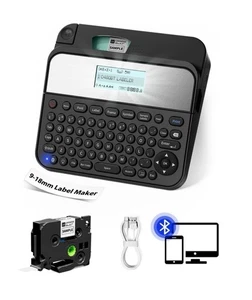 Label Maker 3/4 pouces, Machine de fabricant d'étiquettes avec tape 18mm, D480BT Bluetooth Re...