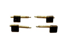 Vintage Goldtone Black Onyx Tuxedo Shirt Studs Set Of 4