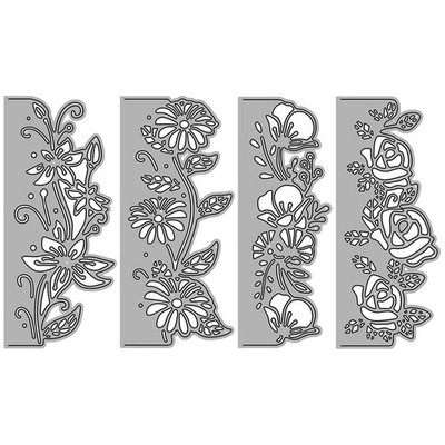 4 Pcs Prägevorlagen Blumen Schablonen Handwerk Stirbt DIY-Bastelbedarf
