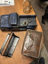 Antiques Tonka Toys Yale Lock Bacon Press Union Leader Tobacco Tin Glass Bottle