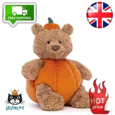 Jellycat Bartholom&auml;us B&auml;r K&uuml;rbis Pl&uuml;sch Puppe Anh&auml;nger + Staubbeutel Halloween Party Geschenk