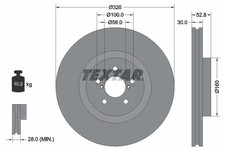For Textar 92167900 Brake disc 1 pc. 92167900 Brake disc front L/R fits: Subaru