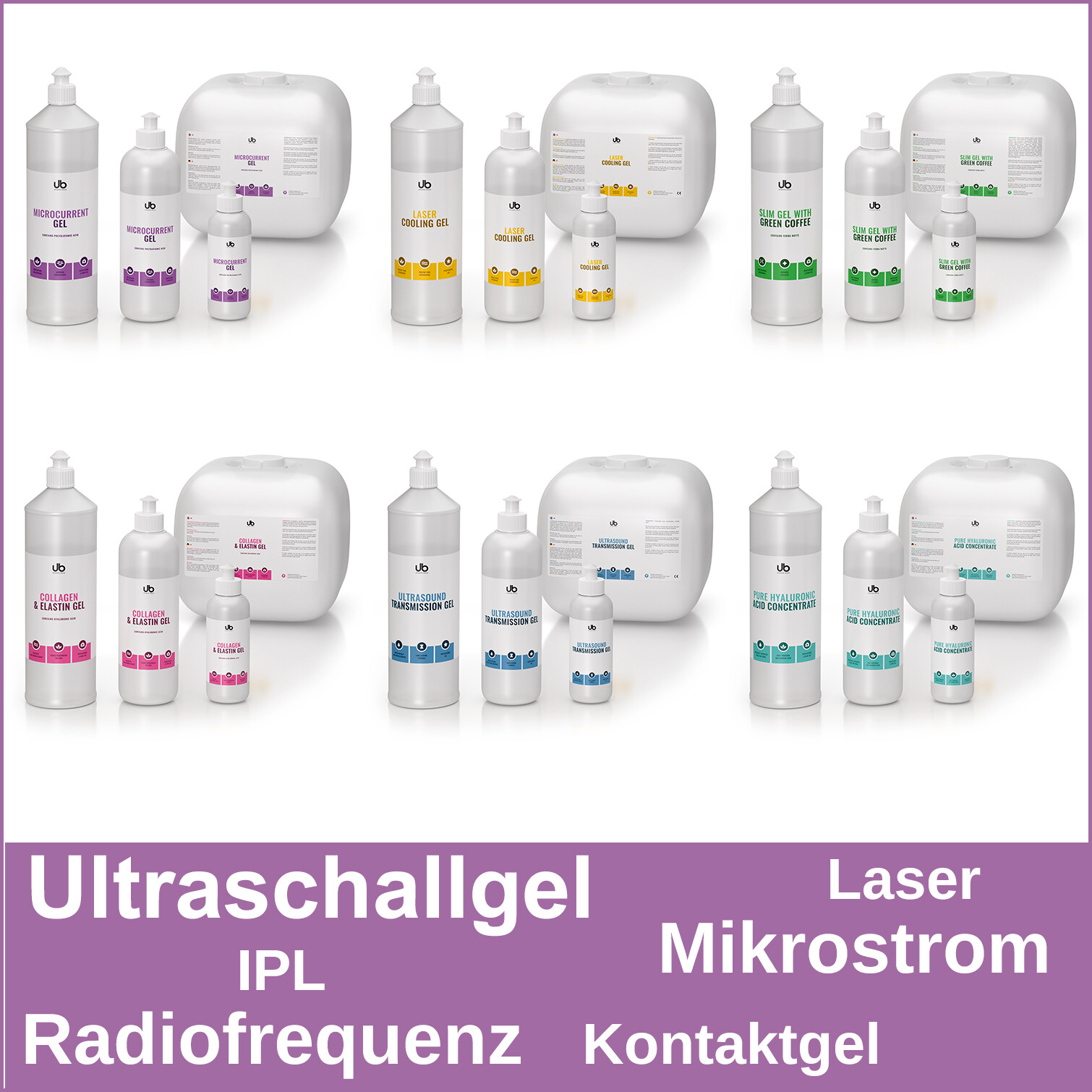 UB GEL Hyaluron Ultraschallgel, Gel mit Kaffee, Kontaktgel , IPL , Lasergel
