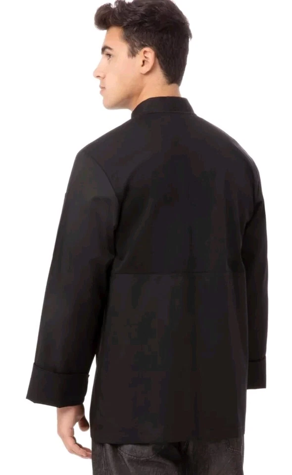 Chef Works Mens M Calgary Cool Vent Chef Coat Black Long Sleeve Button Front NWT - Image 2 of 4