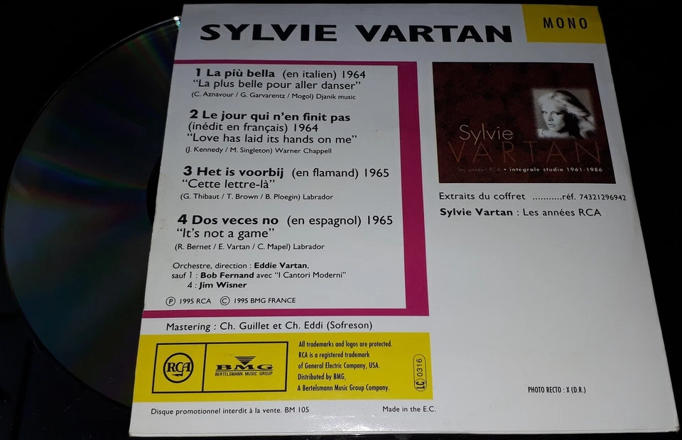 SYLVIE VARTAN CD PROMO 4 TITRES // INEDITS //  - Photo 2/2