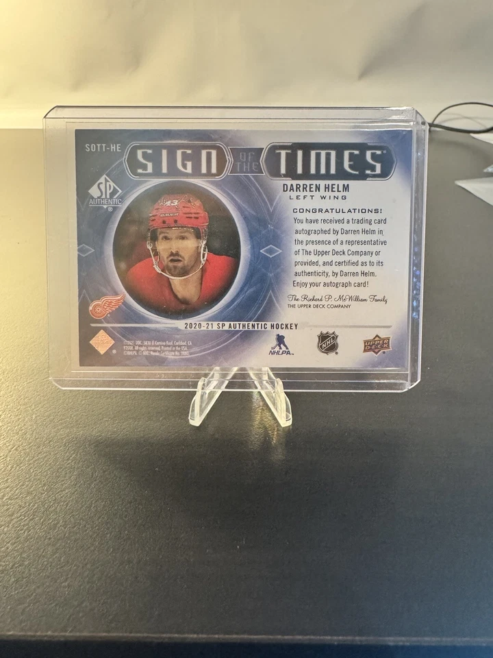 2020-22 SP Authentic Darren Helm Sign of the Times Autograph Detroit Red Wings - Image 2 of 2