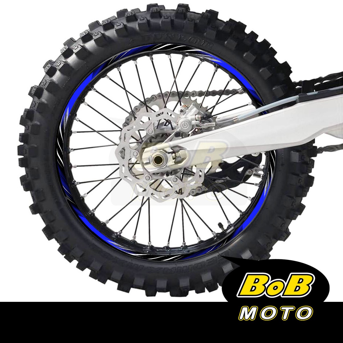 BLUE LINE Wheel Stickers Decals Dirt Bike For Yamaha YZ 250F 01-21