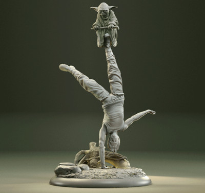 Luke Skywalker & Yoda joga Training 1/10 3D Resin Druck Diorama unbemalt