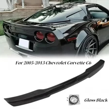 Rear Trunk Wing Spoiler For 2005-2013 Corvette C6 ZR1 Extended Style Gloss Black