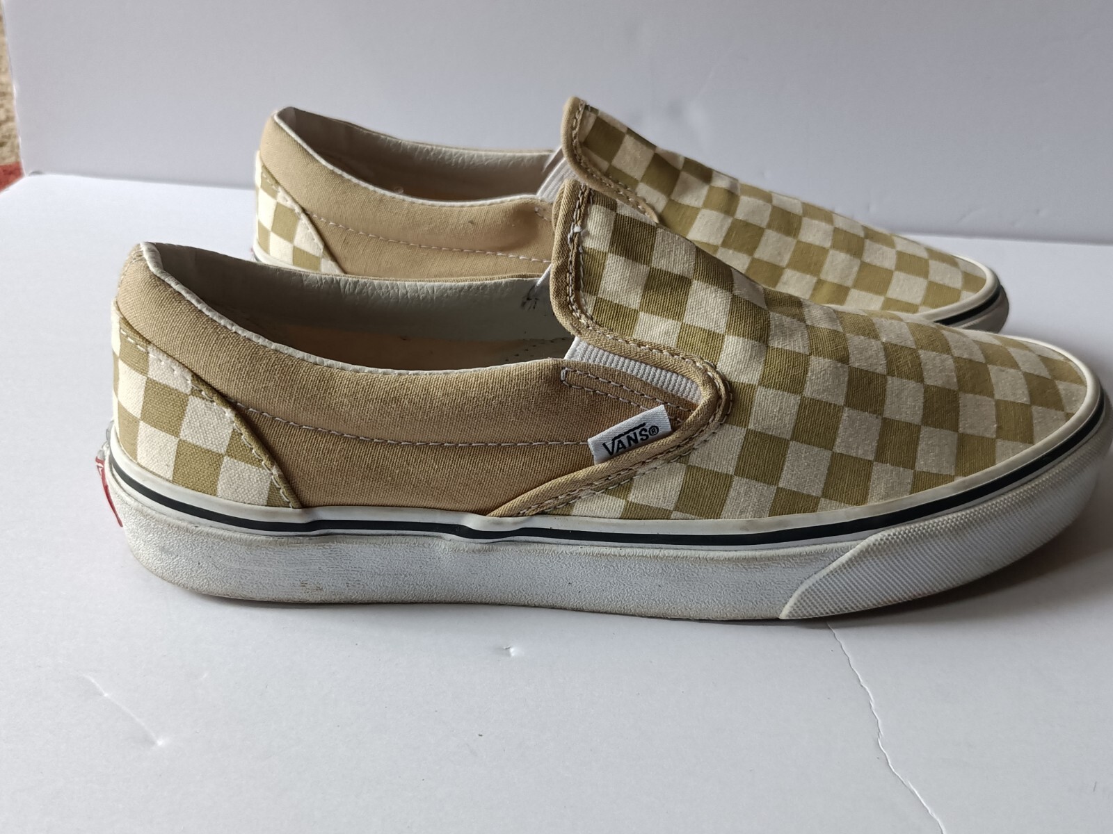 VANS Checkerboard Classic Slip-On Incense White Shoes Men's 8.5/9.5 Mismatched