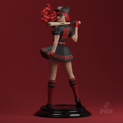 Batwoman Bombshell, DC Comics, sexy Pin Up, Figur, 3D Druck, UNBEMALT