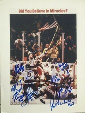 1980 USA OLYMPIC HOCKEY GOLD MEDAL 9 SIGNED CELEBRATION 8.5X11 ERUZIONE WELLS