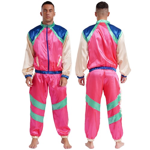 Mens Hippie Costumes Carnivals 70s Disco Disco Dance Tracksuit Themed Party - Picture 31 of 64