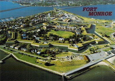 Fort Monroe Old Point Comfort Virginia Aerial View , Unposted Postcard  M8