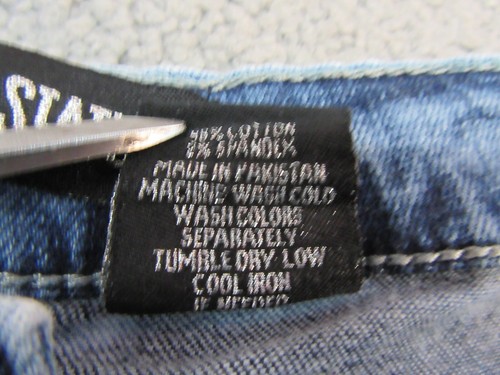 $15 Legendary Status Boys Jean Shorts Size 18 Blue White Aztec Print Patches - Picture 6 of 12