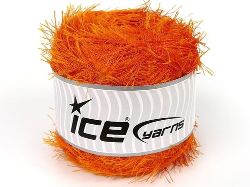 Orange Big Cake Eyelash Yarn 81448 Ice Yarns 7.05oz (200gr) 328yds (300m) - Picture 4 of 4