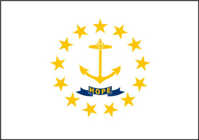 Aufkleber - Fahne - Bundesstaaten USA - Rhode Island -  Flagge - 9x6 cm