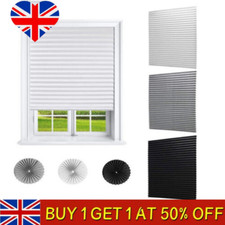 Self Adhesive Pleated Blind Drapes Window Covers Temporary Curtains Decoration