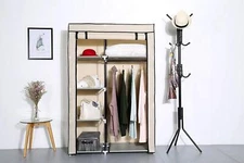 63" Portable Home Closet Storage Organizer Wardrobe Clothes Rack Shelf Colors