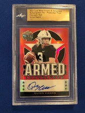 2022 Leaf Draft ARMED & DANGEROUS RED PROOF Quinn Ewers #1/1 SP RC AUTOGRAPH