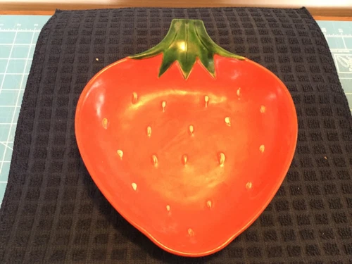 Strawberry Shaped Dessert Dish Plate Trinket Jewelry Candy Sere Well Japan 