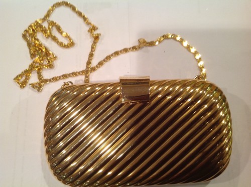 Amazing Jeweled Gold Hard Case Minaudiere Clutch Crossbody Purse New Years Eve! - Picture 2 of 9