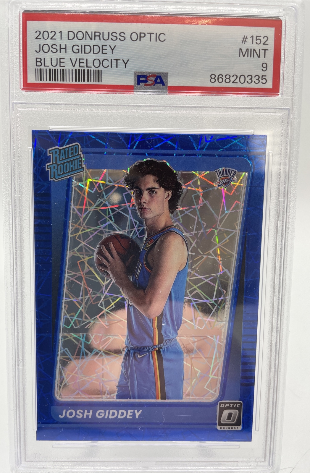 2021-22 Donruss Optic Josh Giddey Blue Velocity Rated Rookie #152 PSA 9