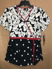 Cherokee Scrub Top Minnie Tooniform Disney Mock M 6625C MKBM VNeck NWT Free Ship