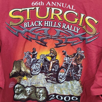 2006 Harley Davidson Sturgis BLACK HILLS RALLY T Shirt Red. Harley