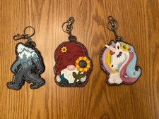 CHALA "OTHER" KEY FOBS - BIG FOOT, GNOME  UNICORN - COIN PURSE ON THE BACK