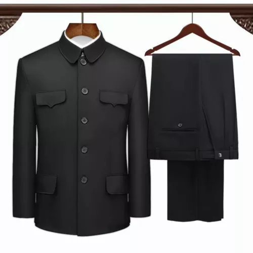 Tunica uomo cinese tuta cappotto pantaloni tradizionali Mao Zhongshan blazer giacche - Foto 4 di 14
