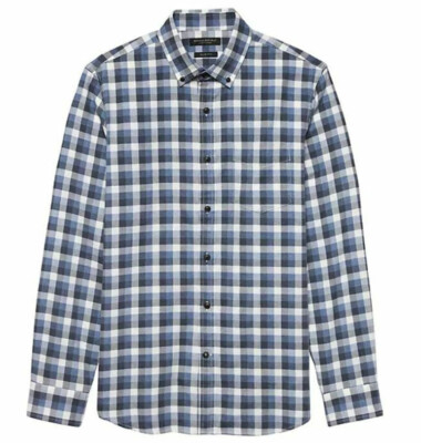 NWT Banana Republic New $79.50 Men Slim-Fit Brushed Twill Shirt Size M, L, XXL
