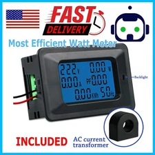 100A AC LCD Digital Volt Watt Power Voltage Meter Monitor KWh Voltmeter Ammeter