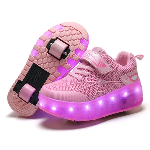 Kids Boys Girls Wheel Trainers Skates Shoes Flash Roller Skate Sneakers Spider * - Picture 28 of 36