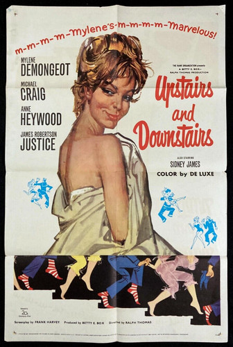 UPSTAIRS & DOWNSTAIRS Orig Movie Poster Pretty Mylene Demongeot British Comedy