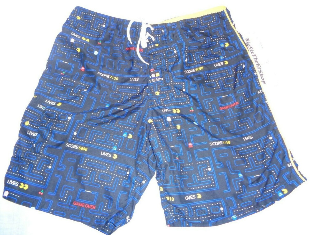 Giant Pacman Arcade Game Swim Trunks Board Shorts Size 38 Men