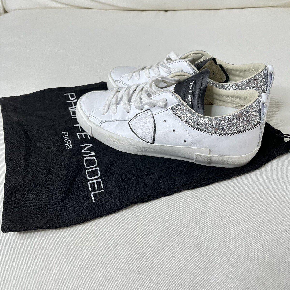 Philippe Model sneakers women prsx PRLD-MA02 Blanc - Argent logo 